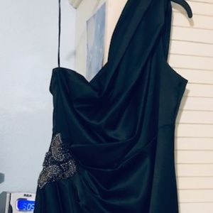 Eliza J- Side embellished one shoulder dress